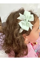 D’Arya Mint Yeşili Büyük Fiyonk Bebek ve Kız Çocuk Saç Bandı – Kawaii Korean Style DD137
