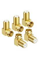 5 Adet Gold L Tipi Konnektör Fiş Çevirmeli 90 Derece Adaptör Uydu Anten Cihaz Girişi Metal Vidalı Konnektör Koaksiyel Tv Uydu Kablosu
