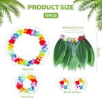 Mey İthalat Çocuk Hawaii Kostüm Seti - Yaprak Etek &amp; Hawaii Set - 5 Parça