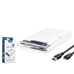 Hadron HDX1760 SATA3 2.5" USB 3.0 Kablolu Plastik Kasa HDD/SSD Kutusu - Şeffaf