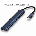 Type C To 4 Port USB 3.0 Hub OTG Çoğaltıcı Çoklayıcı Adaptör – Yeni Model Laptop Uyumlu