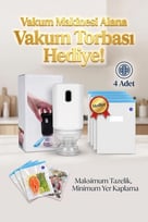 90W Gıda Vakum Makinesi USB Şarjlı Elektrikli Vakum Pompası Taşınabilir Vakumlama Cihazı + 4 Adet 30x34 cm Vakum Poşeti