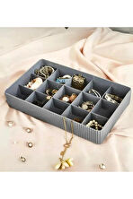 Online Kapında Lüks 15 BÖLMELİ Takı Makyaj Organizer - Banyo Çekmece İçi Düzenleyici Set