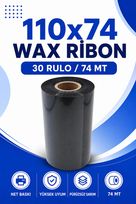 110x74mm Wax Ribon | 30 Rulo | 74 Mt | Yüksek Kalite | Kargo, Lojistik | Termal Transfer