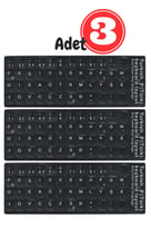 MN6 MF01 Türkçe F Klavye Sticker 3 Adet Laptop PC Uyumlu Silinmez Yapışkanlı Klavye Etiketi