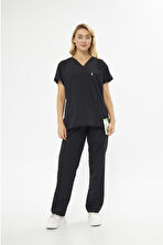 Mervem V Yaka Treecotton Hemşire Takım lacivert