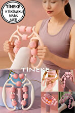 TİNEKE   Kas Gevşetici Sıkılaştırıcı Masaj Aleti 9 Tekerlekli Ayarlanabilir Lenf Drenaj Rulosu Bacak Kol Selülit