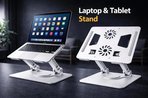 AYARLANABİLİR ALÜMİNYUM LAPTOP VE TABLET STANDI  360 DERECE DÖNEBİLEN KAYMAZ YÜZEY ERGONOMİK YÜKSELTİCİ STAND