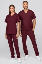 Bordo Scrubs Takım - Hemşire Doktor Üniforması Yüksek Kaliteli Kumaş