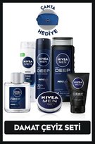 MEN Erkek Seti, Deodorant 150ml, Tıraş Jeli, Losyon, Yüz Temizleme Jeli, Krem,Duş Jeli,Çanta Hediye