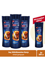 Clear Men Kahve Çekirdeği Özü 350 ml 3 Adet Saç Dökülmesine Karşı Kepek Şampuanı