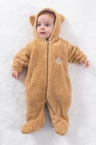 Welsoft Peluş Unisex Fermuarlı Kışlık Bebek Uyku Tulumu Bebek Tulumu Çocuk Tulumu Çocuk Kostümü TLMAYK