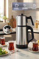 Sinbo STM-5850 Elektrikli Çay Makinesi 1500W Paslanmaz Çelik Çaycı 1.8L 2in1 Çay Makinesi