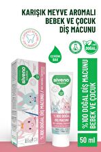 Siveno %100 Doğal Diş Macunu Bebek ve Çocuk İçin Karışık Meyve Aromalı Florürsüz 50 ml