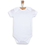 HelloBaby Unisex Beyaz Body Bisiklet Yaka Kısa Kol Beyaz