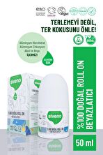 Siveno %100 Doğal Roll On Beyazlatıcı Etkili Deodorant Ter Kokusu Önleyici Bitkisel Leke Bırakmayan Vegan 50 ml