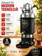 nostalji aşk semaver 6 litre siyah