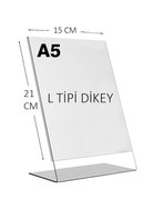HEROGLAS A5 L Tipinde Dikey Masa Üstü Şeffaf Pleksi / Föylük-Fiyatlık-Menü-Broşürlük