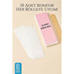 10’lu Ağda Bezi Seti + Spatula | Her Bölgeye Uyumlu | Evde Pratik Tüy Alma İçin