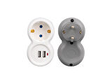 2 Usb’li Çocuk Korumalı Tekli Priz, 16AH 3680W, Led Göstergeli, 5V Max 2.4A