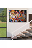 Müzik Temalı Soyut Yağlıboya Görünüm Dekoratif Kanvas Tablo-3705