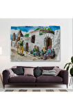 Kapadokya Göremede Bir Köy Suluboya Görünüm Dekoratif Tablo-3756