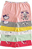 Iç Giyim Kız Çocuk Renkli Likralı Pamuk Boxer Külot 6 Lı Pa