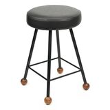 Tabure Ahşap Deri Döşemeli Metal Ayaklı – 47cm