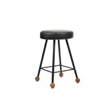 Tabure Ahşap Deri Döşemeli Metal Ayaklı – 47cm