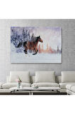 Karda Koşan At Dekoratif Kanvas Tablo 1133