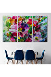 Renkli Çiçekler Yağlı Boya Görünümlü Kanvas Tablo-1217