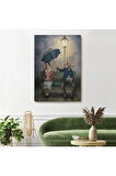 Yağmur Altındaki Küs Sevgililer Dekoratif Duvar Tablosu-6223
