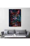 Renkli Karizmatik Kedi Dekoratif Duvar Tablosu-6225