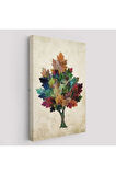 Renkli Çınar Ağacı Duvar Tablosu-6267