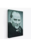 Atatürk Portre Tablosu Mustafa Kemal Atatürk Dikdörtgen Dekoratif Kanvas Tablo-cg-57