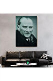 Atatürk Portre Tablosu Mustafa Kemal Atatürk Dikdörtgen Dekoratif Kanvas Tablo-cg-57