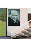 Atatürk Portre Tablosu Mustafa Kemal Atatürk Dikdörtgen Dekoratif Kanvas Tablo-cg-57
