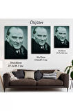 Atatürk Portre Tablosu Mustafa Kemal Atatürk Dikdörtgen Dekoratif Kanvas Tablo-cg-57