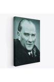 Atatürk Portre Tablosu Mustafa Kemal Atatürk Dikdörtgen Dekoratif Kanvas Tablo-cg-57