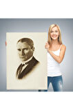 Atatürk Portre Tablosu Mustafa Kemal Atatürk Dikdörtgen Dekoratif Kanvas Tablo-cı-59
