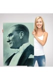 Atatürk Portre Tablosu Mustafa Kemal Atatürk Dikdörtgen Dekoratif Kanvas Tablo-cn-63