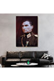 Atatürk Portre Tablosu Mustafa Kemal Atatürk Dikdörtgen Dekoratif Kanvas Tablo-cp-67