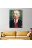 Atatürk Portre Tablosu Mustafa Kemal Atatürk Dikdörtgen Dekoratif Kanvas Tablo-cs-69