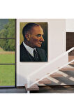 Atatürk Portre Tablosu Mustafa Kemal Atatürk Dikdörtgen Dekoratif Kanvas Tablo-dh-85