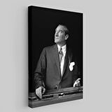 Atatürk Portre Tablosu Mustafa Kemal Atatürk Dikdörtgen Dekoratif Kanvas Tablo-dı-86