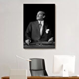 Atatürk Portre Tablosu Mustafa Kemal Atatürk Dikdörtgen Dekoratif Kanvas Tablo-dı-86