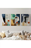 Mavi Tonlu Gerçeküstü Zarif Kadınlar Duvar Tablosu Üçlü Set-dr-94