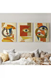 Gizemli Kadınlar Soyut Dekoratif Duvar Tablosu Üçlü Set-ds-95