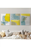 Soyut Renkli Sürreal Şekiller Dekoratif Duvar Tablosu Üçlü Set-ej-109