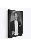 Atatürk Portre Tablosu Mustafa Kemal Atatürk Dikdörtgen Dekoratif Kanvas Tablo-fö-139